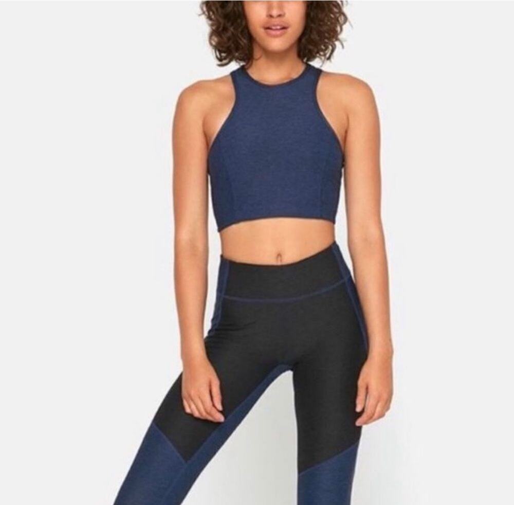 Outdoor Voices Blue High Neck Sports Bra Made in USA - Medium